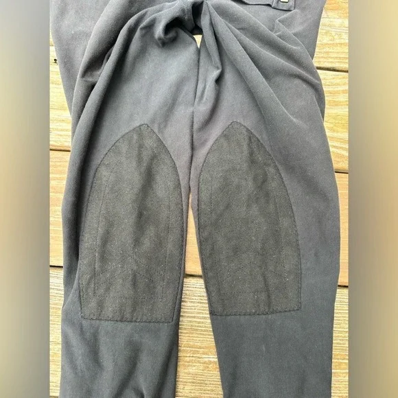 Devon Aire Black Breeches Riding Pants Women's Size LXL Knee Patch - Picture 4 of 5